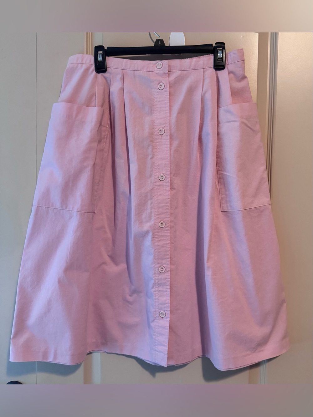 Alfred Dunner Light Pink Button-Front A-Line Skirt
